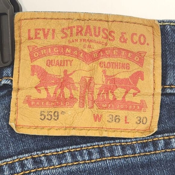 Levi's 559 Jeans Mens Size 36x30 Relaxed Straight Leg Distressed Everyday Norm - Picture 4 of 10